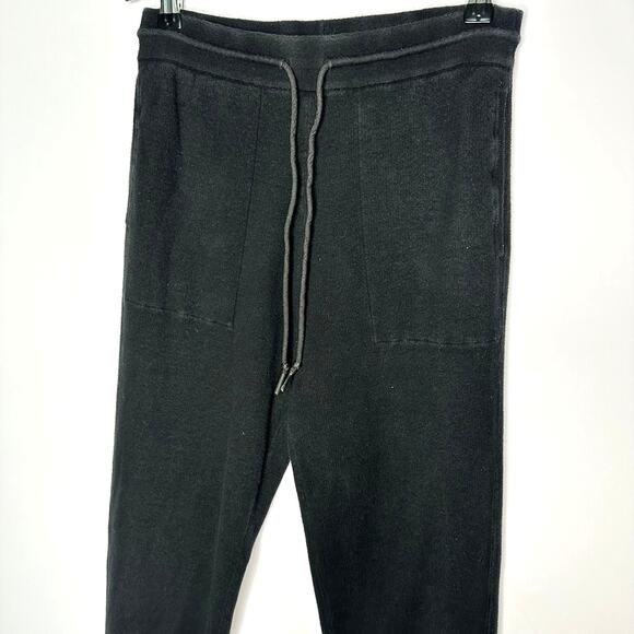 NAADAM Black Crop Cotton Cashmere Blend Jogger Sweatpants Women's XS - Picture 2 of 6